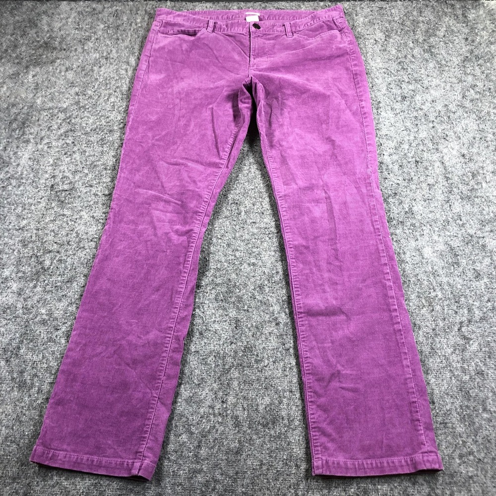 J.Crew Matchstick Corduroy Pants Womens 33R Purple Slim Straight Stretch